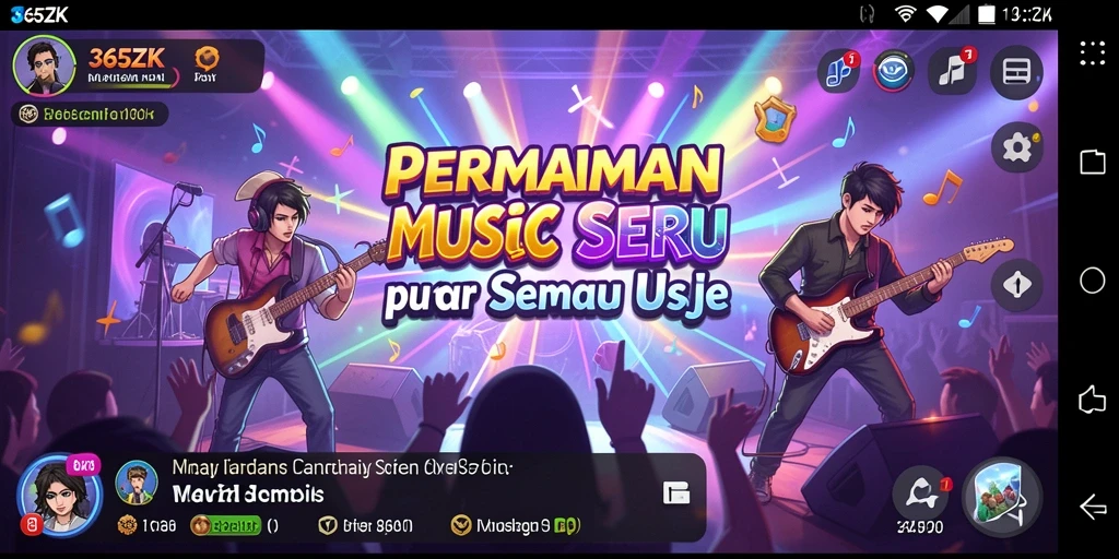 Tampilan gameplay seru dari aplikasi 365ZK yang penuh musik.