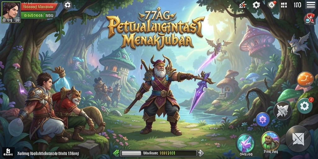 Screenshot gameplay 77AG yang memperlihatkan pertempuran mendebarkan.