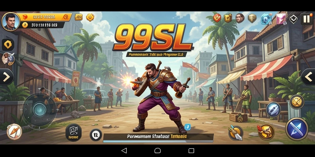 Screenshot menampilkan aksi intens dalam gameplay SLG 99SL.