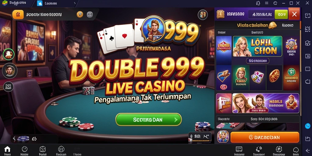 Tampilan gameplay Live Casino yang realistis di DOUBLE999.
