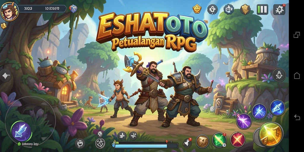 Screenshot ESHATOTO menampilkan aksi pertarungan RPG yang seru dan mendalam.