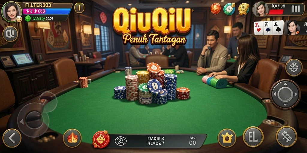 Tampilan gameplay seru dalam game QiuQiu FILTER303.