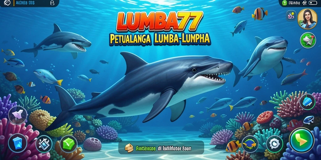 Tampilan utama dari gameplay petualangan bawah laut yang menakjubkan.