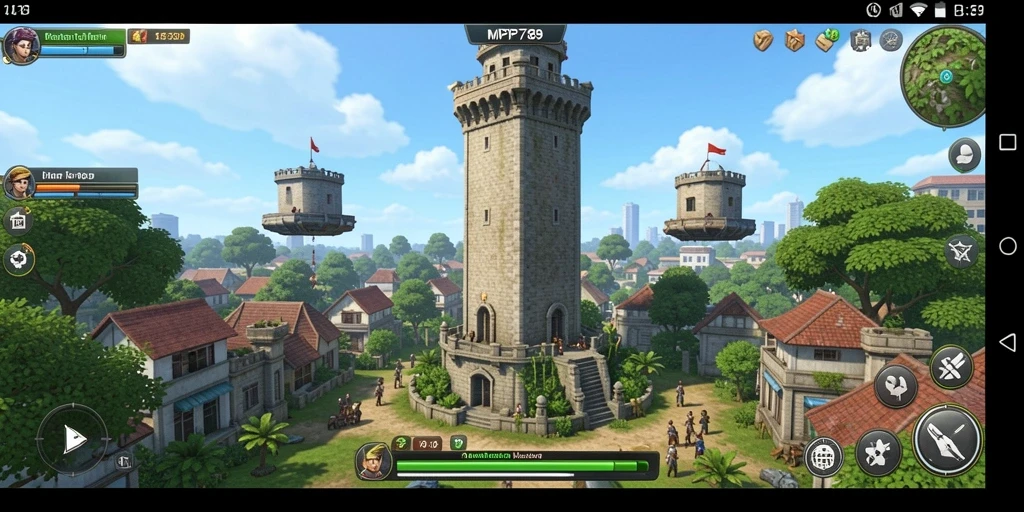 Tampilan gameplay menegangkan dalam MVP789 dengan berbagai menara pertahanan.