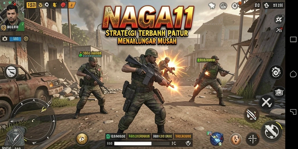 Screenshot NAGA11 menampilkan aksi strategi yang mendebarkan di lapangan perang.