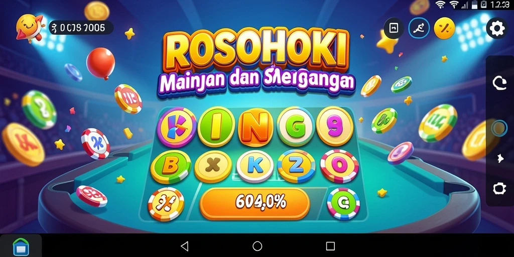 Tangkapan layar gameplay seru di ROSOHOKI dengan papan Bingo yang menarik.